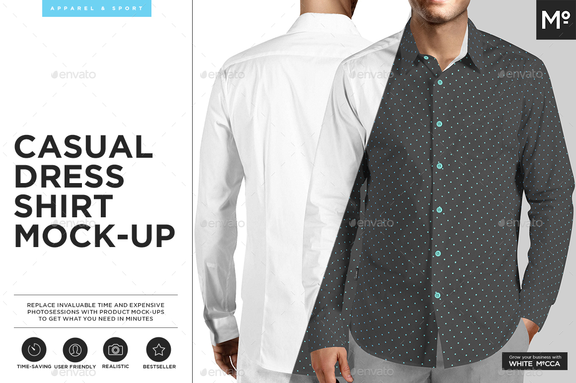 Casual Dress Shirt Mockup by Mocca2Go GraphicRiver