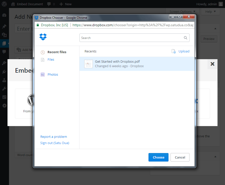From here, you can upload, access your media library or paste the url of the video by selecting the insert from url tab. Embed Document from Media Library, Google Drive, Dropbox, and Box by Indie_Plugins