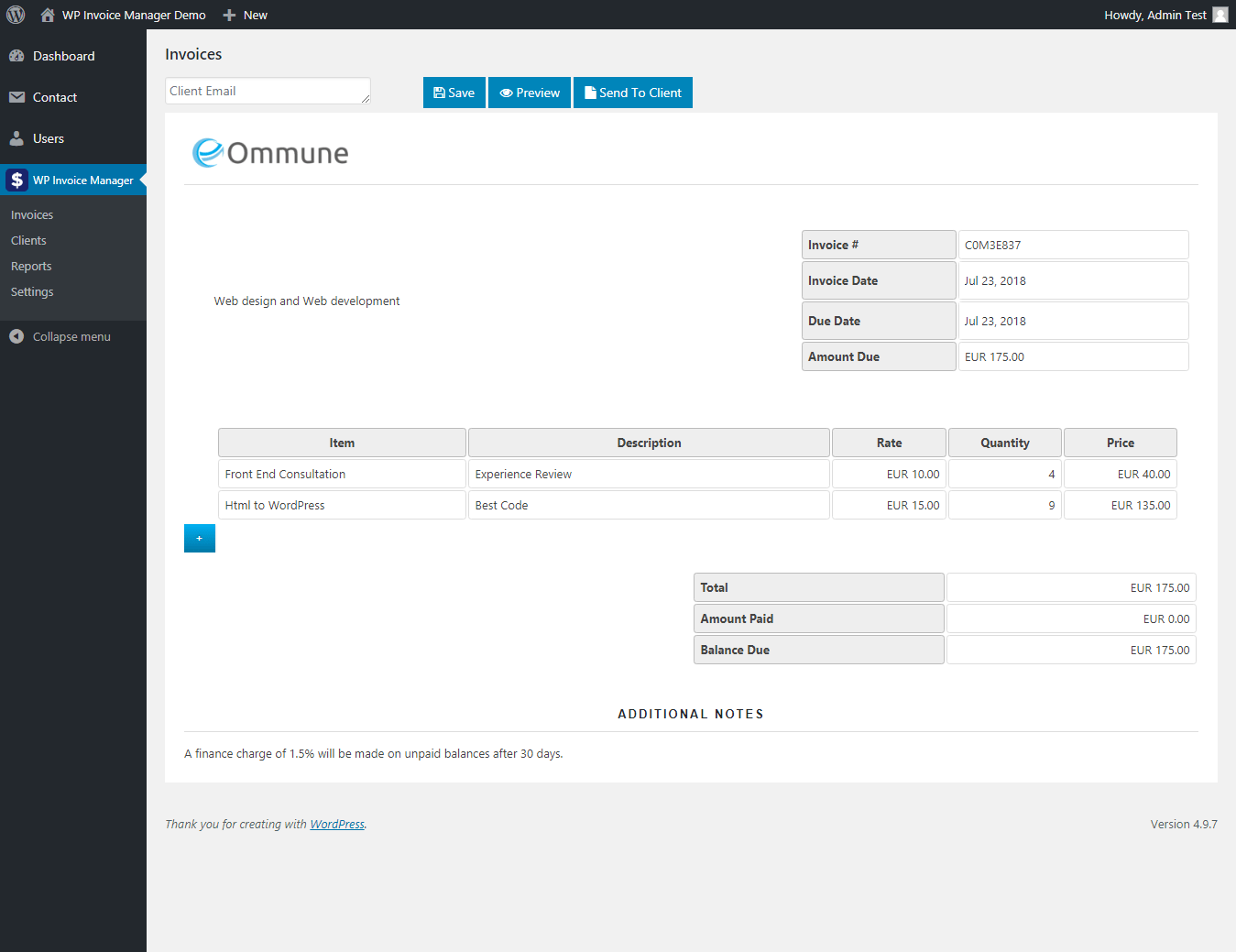 7 best wordpress invoice plugins compared (2021) · 1. Wp Invoice Manager Invoice And Payment Management Wordpress Plugin By Ommune
