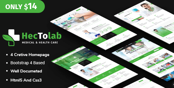 Hectolab Medical Health Responsive Html5 Template Bootstrap4