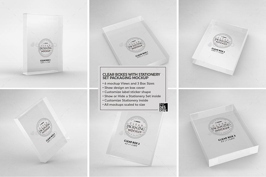 Plastic packaging mockup | 30+ different plastic packaging psd and vector design. Clear Box With Stationery Set Packaging Mockup By Incybautista Graphicriver