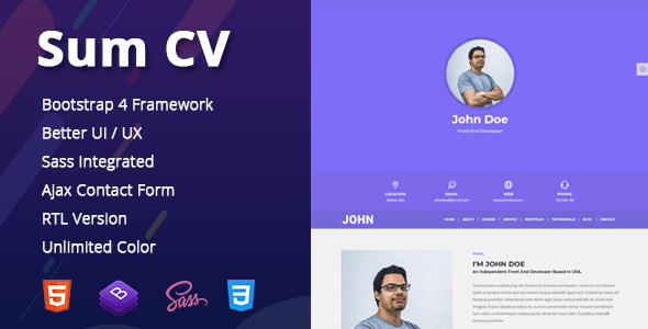 Virtual Business Card Bootstrap4