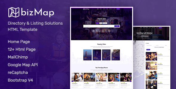 Bizmap Business Directory Listing Html Template Bootstrap4