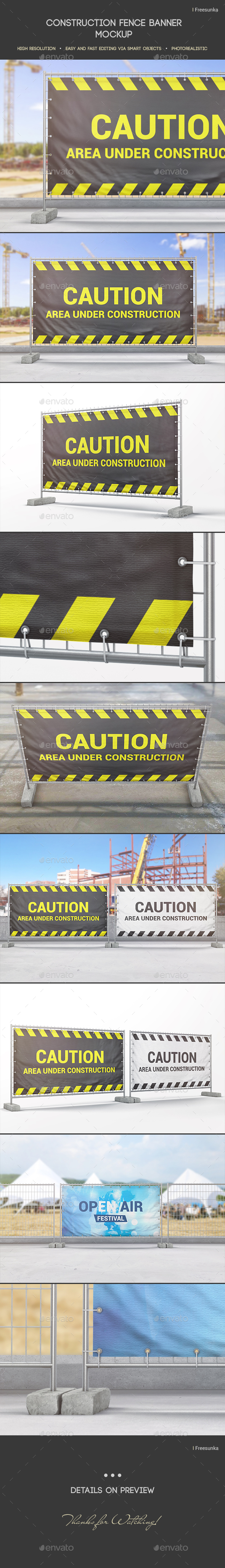 When you purchase through li. Construction Fence Banner Mockup By Freesunka Graphicriver
