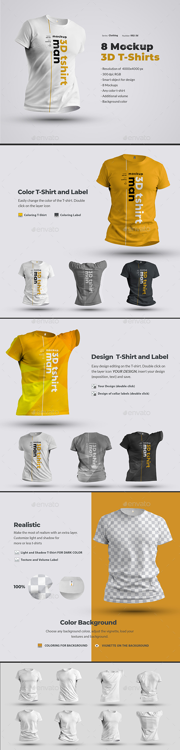 Image T shirts template free vector. 8 Mockups T Shirts 3d Man By Oleg Design Graphicriver