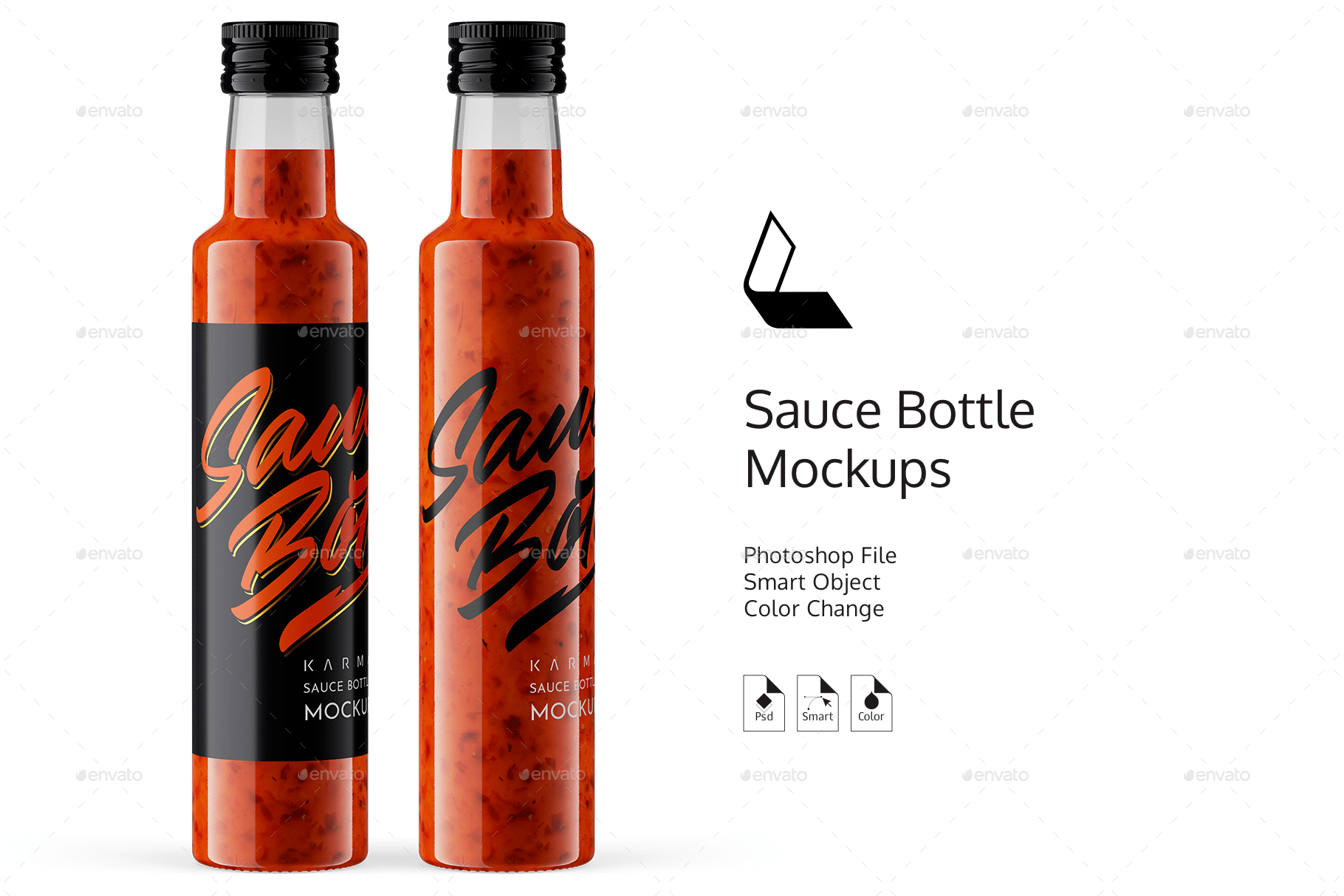 After designing a sauce company branding . Red Sauce Bottle Mockup By Karmastore Graphicriver