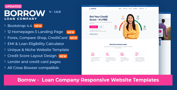 Borrow Loan Company Responsive Website Templates By Jitu Themeforest