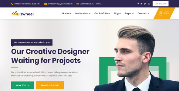 Bizwheel Multipurpose Business Digital Agency Html5 Template Bootstrap4