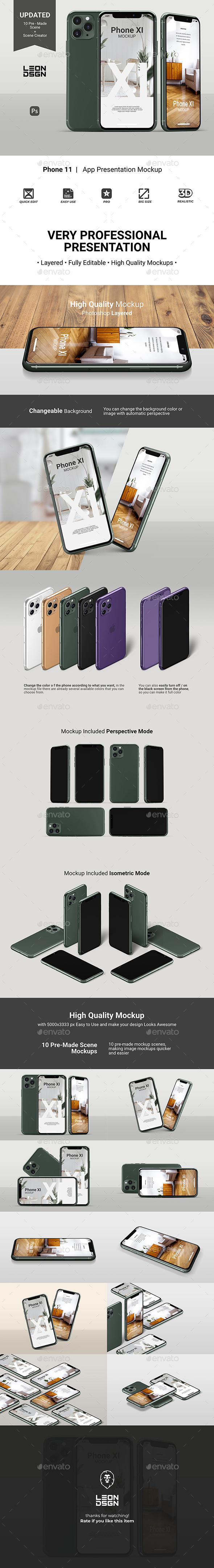 When working on a design for ios, work in either an artboard of 750 x 1334 (@2x) pixels or 375 x 667 (@1x). Phone 11 App Presentation Mockup By Leon Dsgn Graphicriver