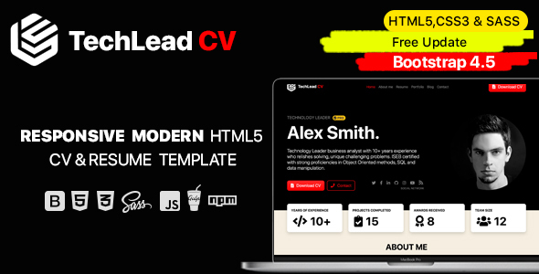 Virtual Business Card Bootstrap 4 Templates Bootstrap4