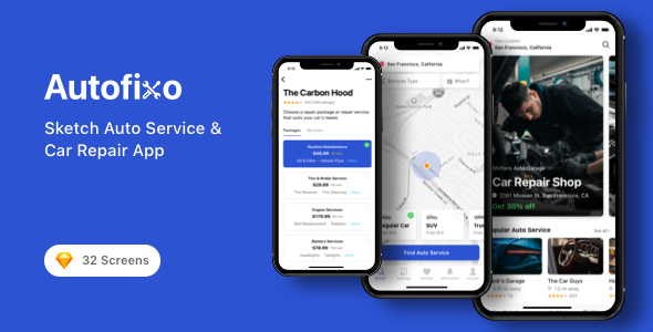 autofixo - sketch auto service car repair app by arthgoods themeforest on excellent car service app