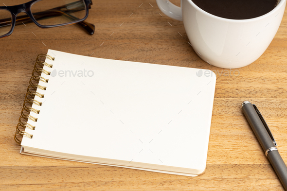 Notebook mockup with new year concept. Spiral Notepad Mockup Template On Wooden Desk Stock Photo By Formatoriginal