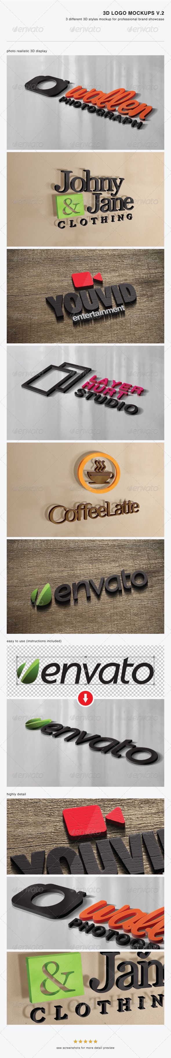 All from our global community of graphic designers. 3d Logo Mockups V 2 By Codeid Graphicriver
