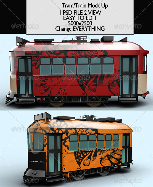 Logistics, land, air, water, freight, vehicles, technology and more. Tram Train Mock Up By Zlatkosan1 Graphicriver