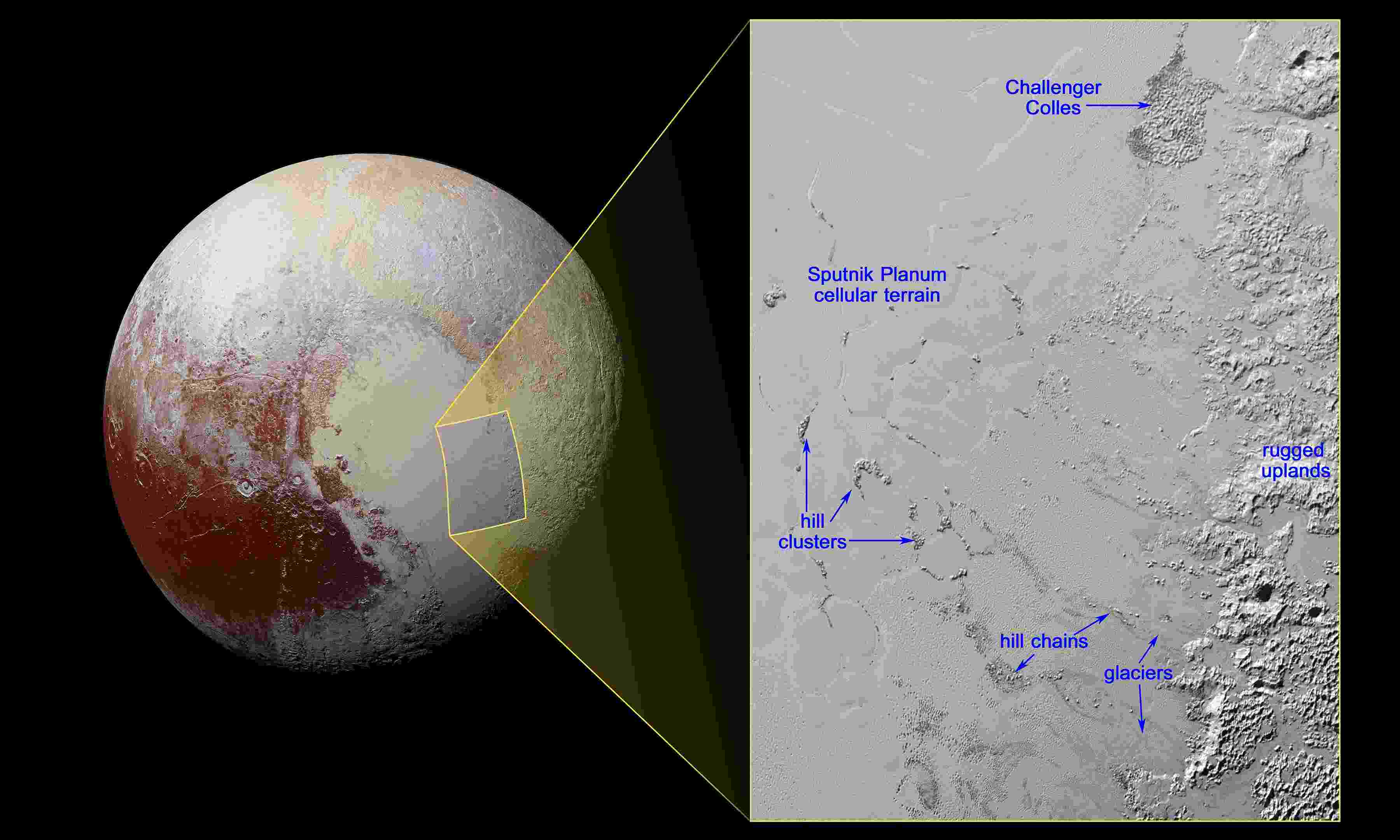 New Horizon Probe Captures Pluto's Mysterious, Floating Hills