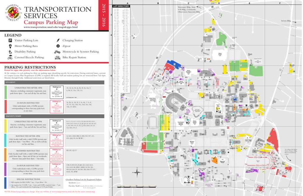 University of maryland parking map