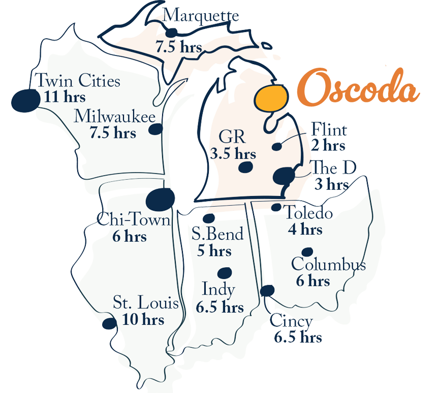 Oscoda Michigan Official Travel And Tourism Website Map Refresh.