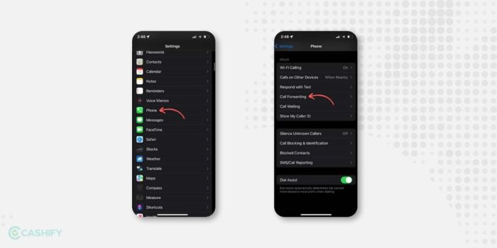 Call forwarding from iphone to android