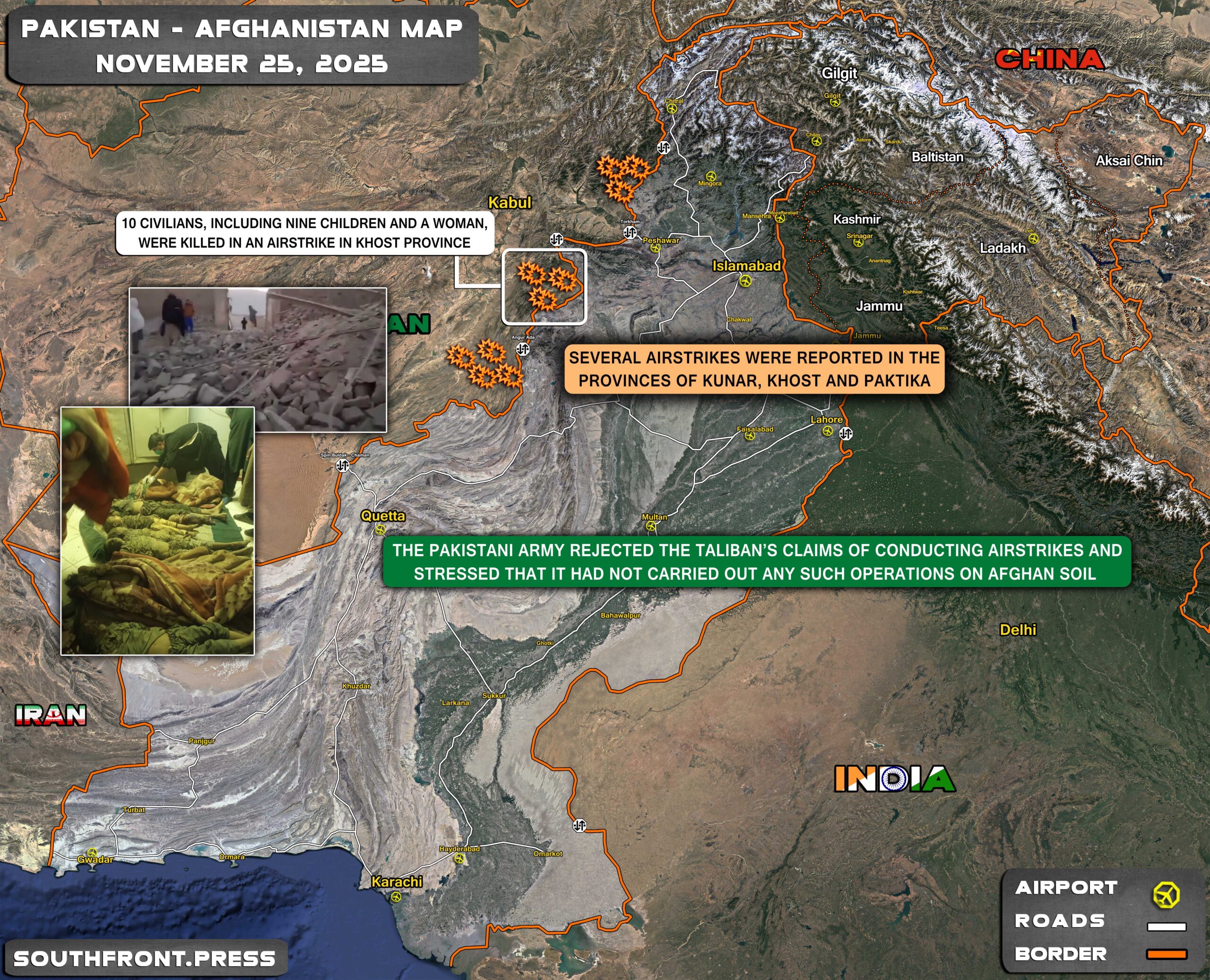 Tensions Between Pakistan And Afghanistan November 25 2025 Map Update 25nov2025 Pakistan Map 