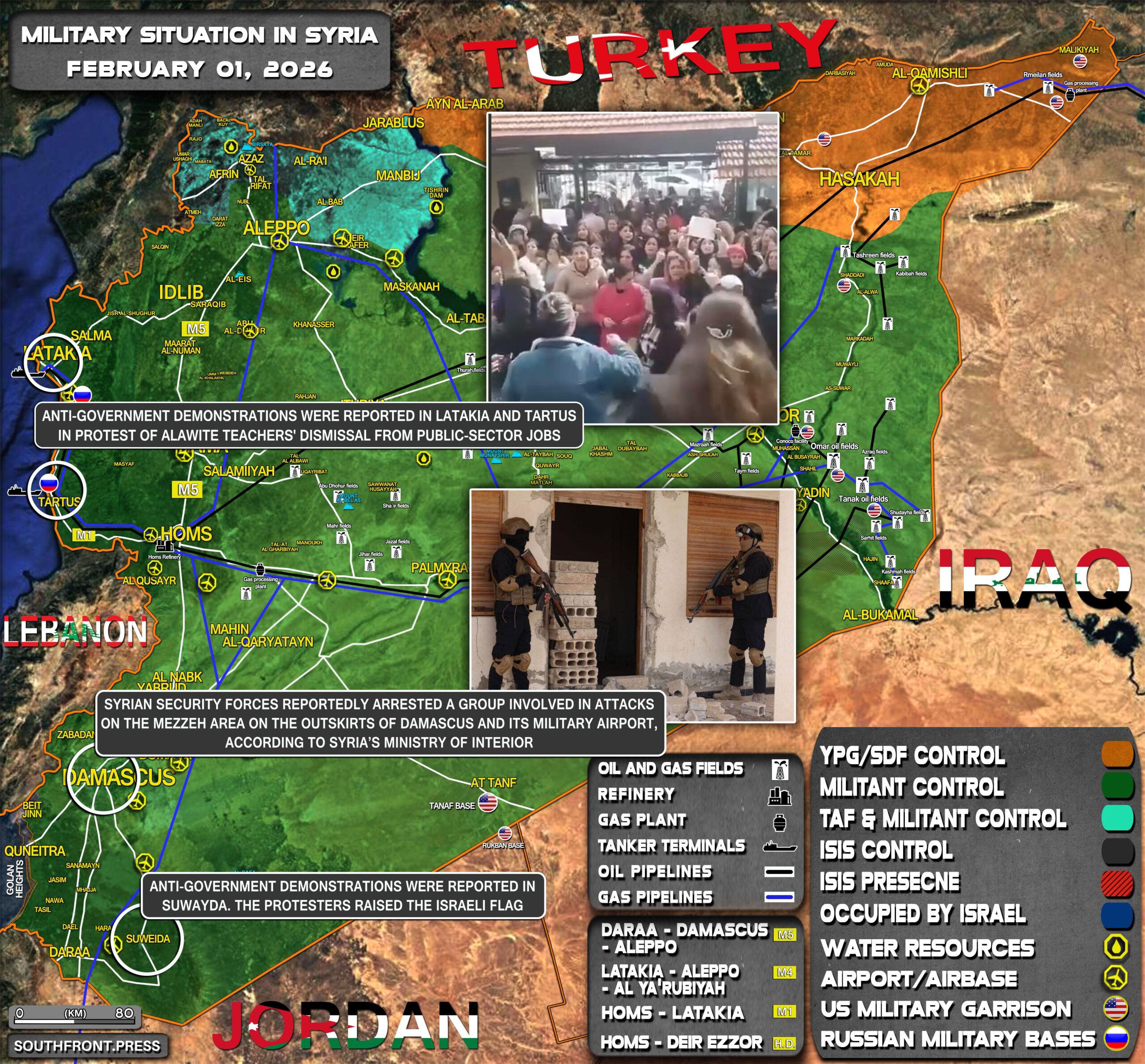 Military Situation In Syria On February 1 2026 Map Update 1feb2026 Syria War Map 2 