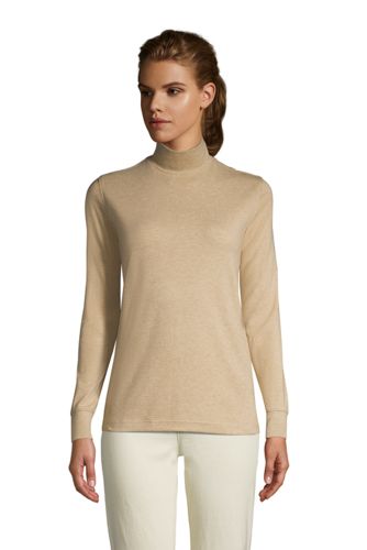 womens relaxed cotton long sleeve mock turtleneck lands end on women's all cotton turtlenecks
