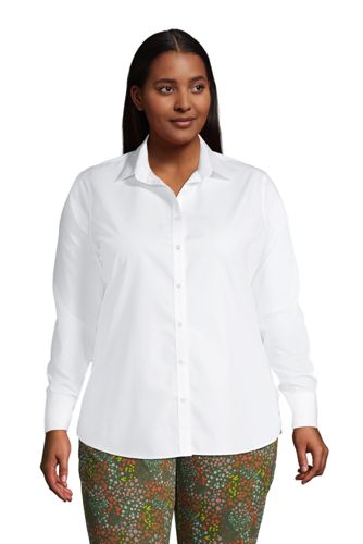 womens plus size no iron supima cotton long sleeve shirt lands end on women's no iron shirts plus size