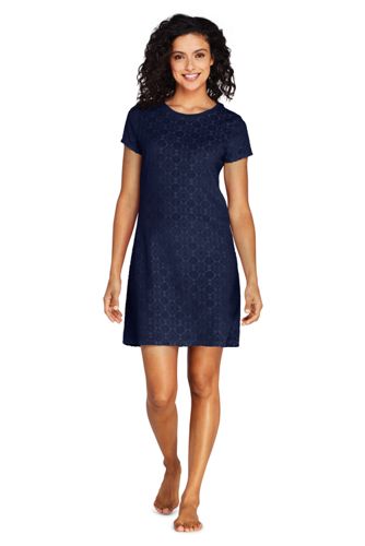 Strandkleid Aus Jacquard Frottee Fur Damen Lands End