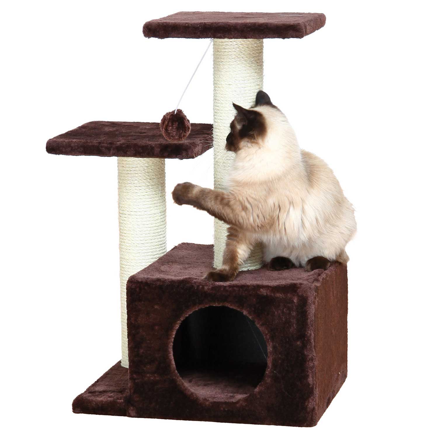 Go Pet Club Beige 70 Cat Tree Condo With Ramp Scratching Board Petco