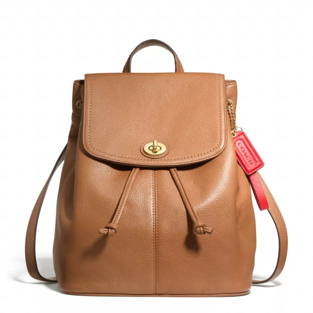 Coach F24385 Park Leather Backpack Brass British Tan Coach Handbags
