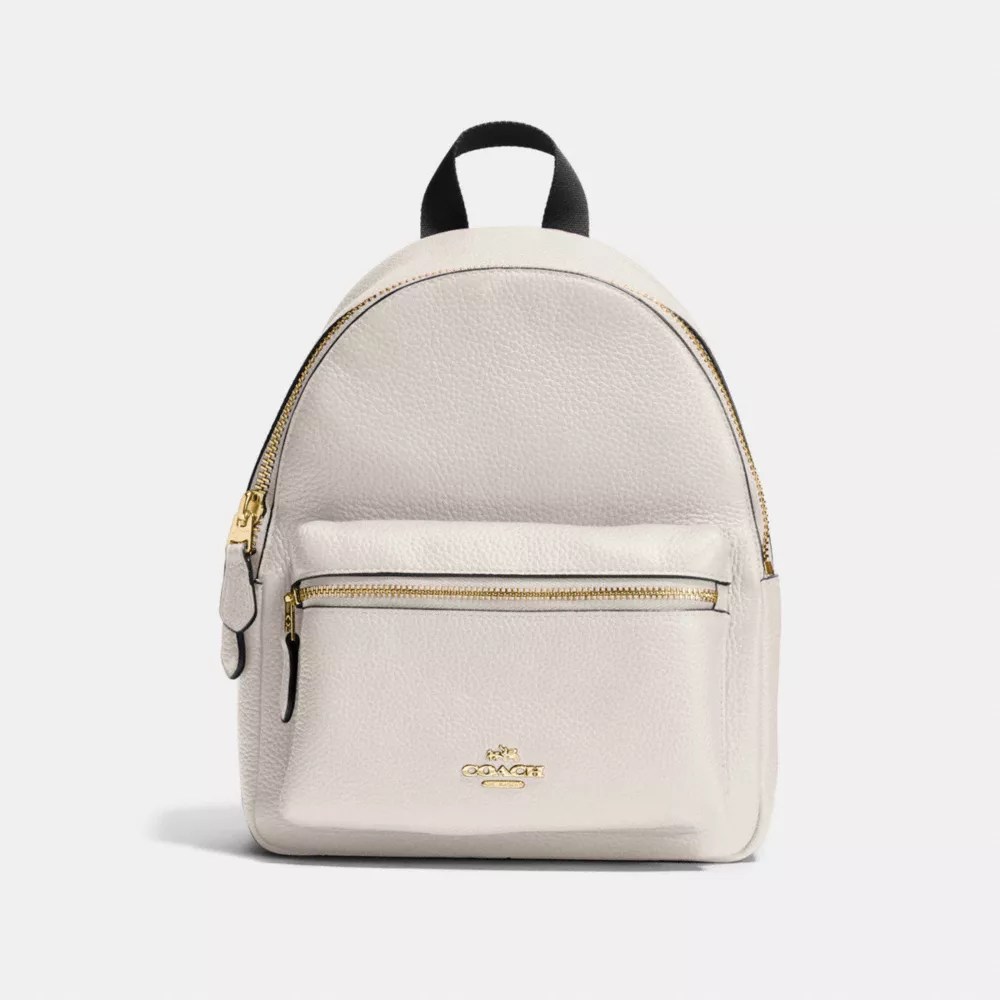 Coach F28995 Mini Charlie Backpack Chalk Light Gold Coach Handbags