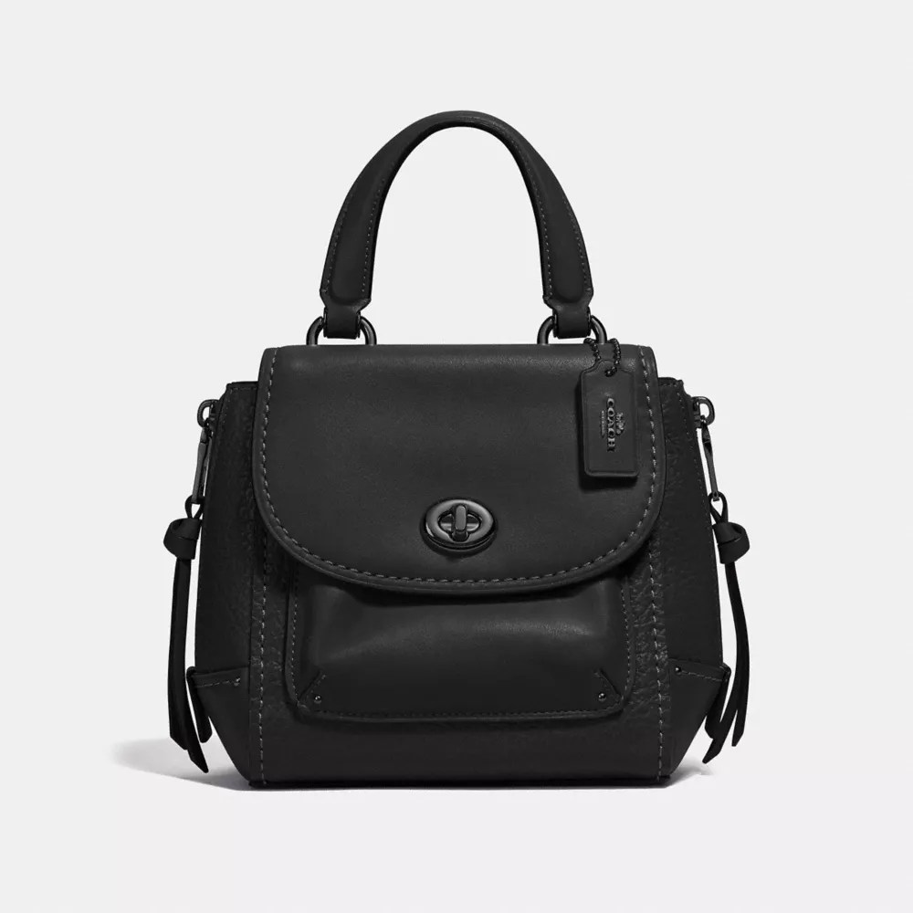 Coach F34830 Mini Faye Backpack Black Black Antique Nickel Coach Handbags