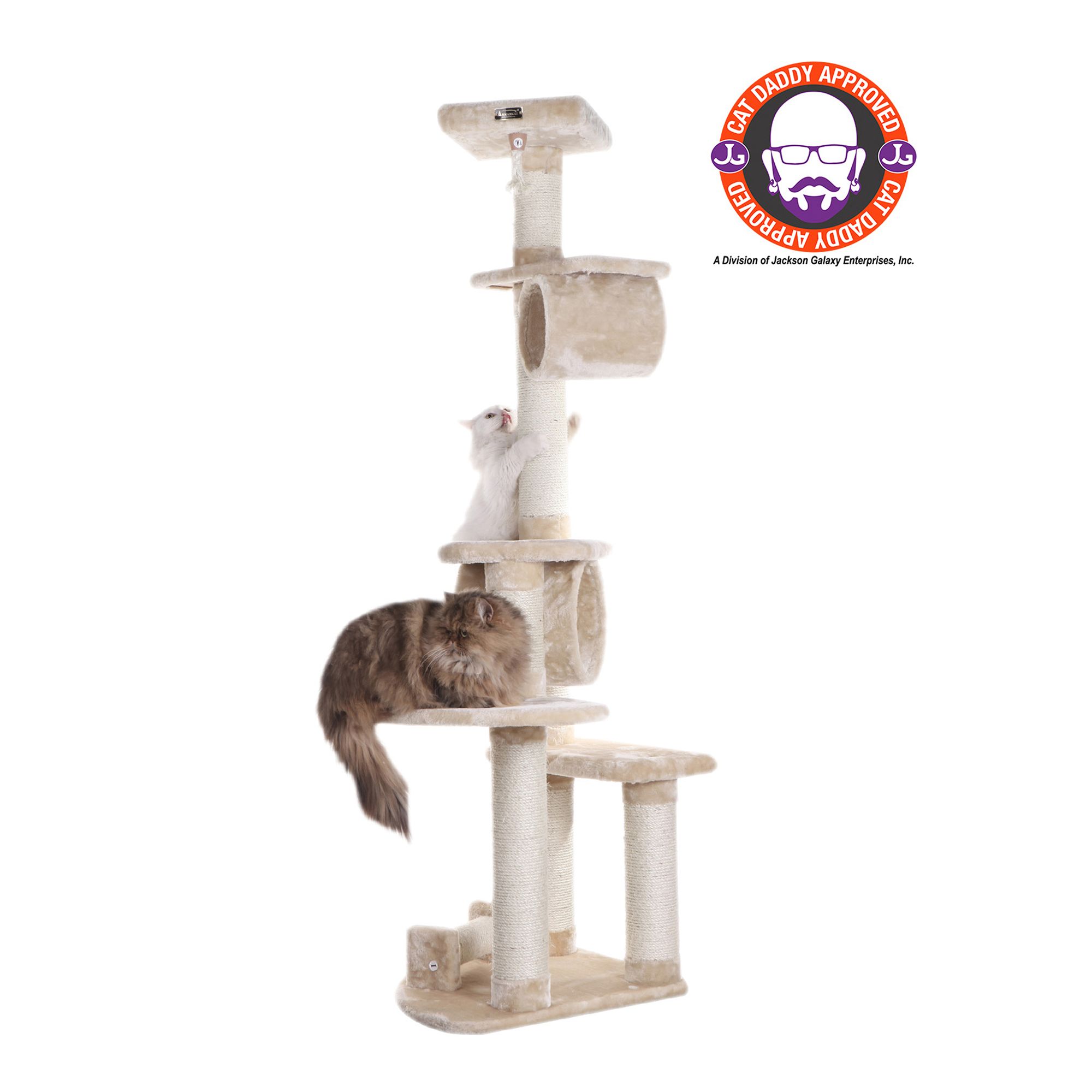 Armarkat 57 In Off White Carpet Cat Tree In The Cat Trees Scratchers Department At Lowes Com