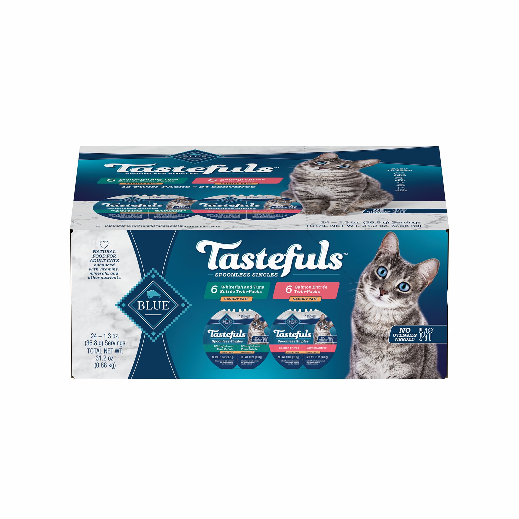 Blue buffalo® tastefuls™ spoonless singles wet cat food variety pack