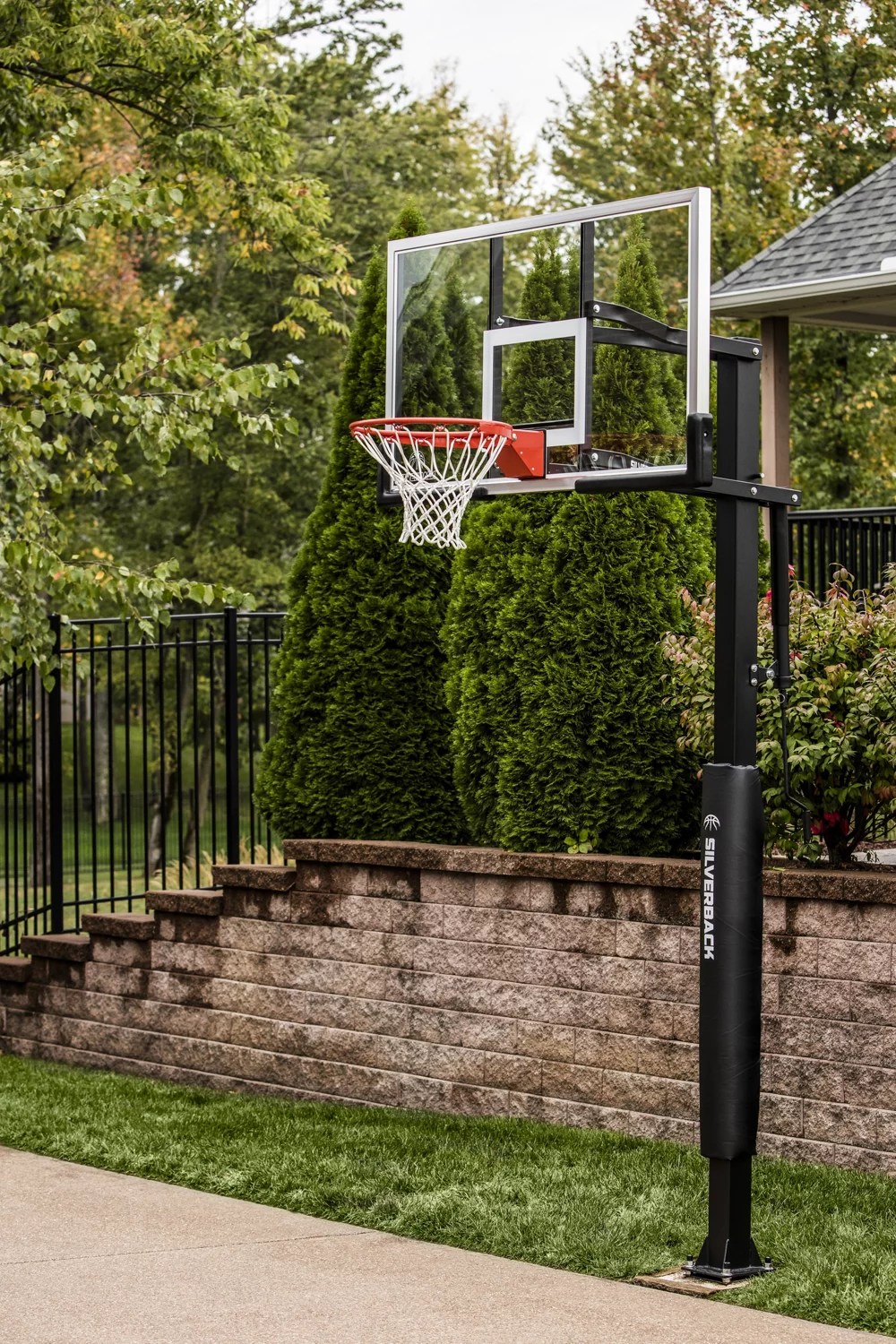 Silverback 54 in inground tempered-glass basketball hoop