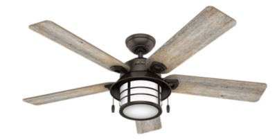 Key Biscayne Outdoor With Light 54 Inch Ceiling Fan Hunter Fan