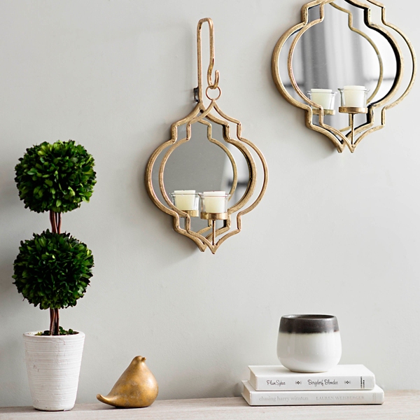 Gold Quatrefoil Mirrored Wall Sconce 17 5 In Kirklands