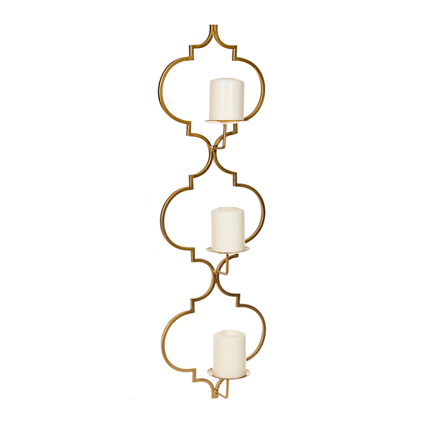 Gold Quatrefoil Pillar Sconce Kirklands