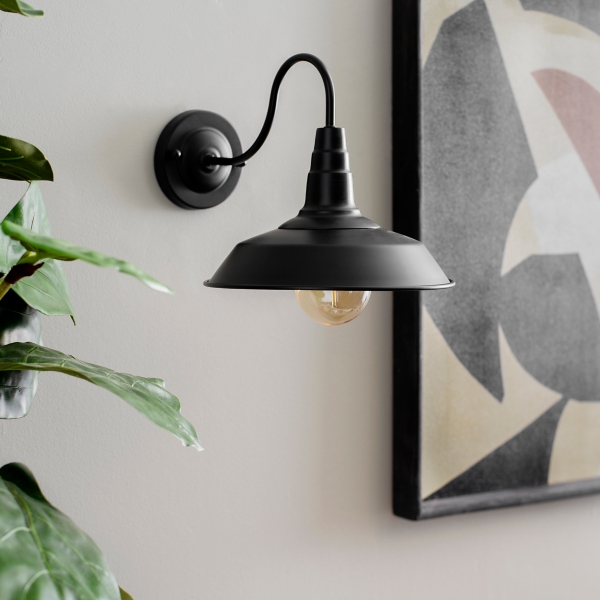 Black Metal Farmhouse Wall Sconce Kirklands