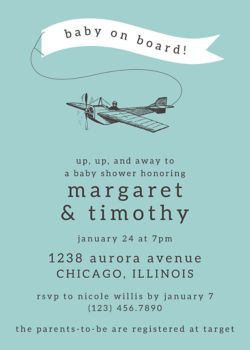 Paper Airplane Invitation : Diy Paper Airplane Party Invitation Airplane Party Paper Airplane Party Invitations -
