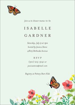 Hula hoops are inexpensive and la. Butterfly Garden Baby Shower Invitation Paper Source