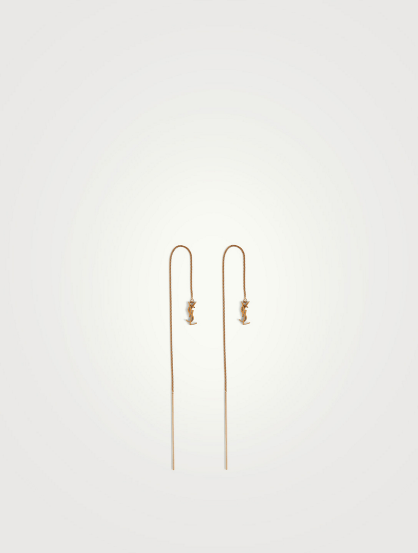 Opyum monogram earrings in brass. Saint Laurent Opyum Ysl Monogram Threader Earrings Holt Renfrew Canada