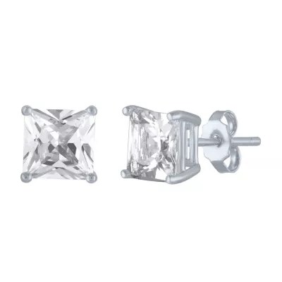 Limited Time Special 2 5 Ct T W Princess Cut Lab Created White Sapphire Stud Earrings In Sterling Silver