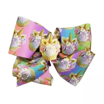 jojo siwa pastel unicorn print 16th birthday bow with gold horn color