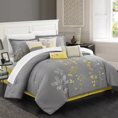At sears, you can find a broad range of comforter styles and designs for every member of your family. chic home bliss garden 12 pc comforter set