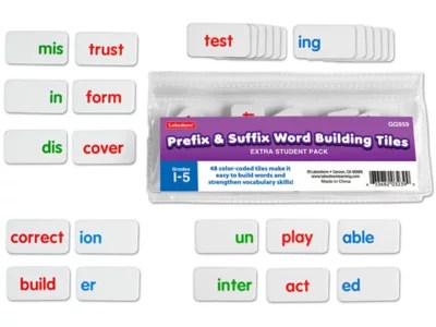 Prefixes & suffixes in reading: Prefix Suffix Word Building Tiles At Lakeshore Learning