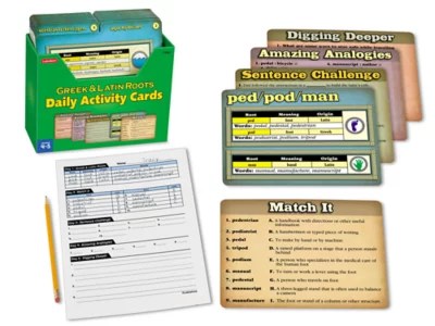 Greek/latin affixes & roots worksheet . Greek Latin Roots Daily Activity Cards At Lakeshore Learning