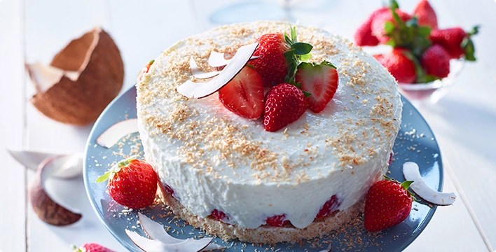 Sommerlich Leichte Erdbeer Kokos Torte Aldi Rezeptwelt