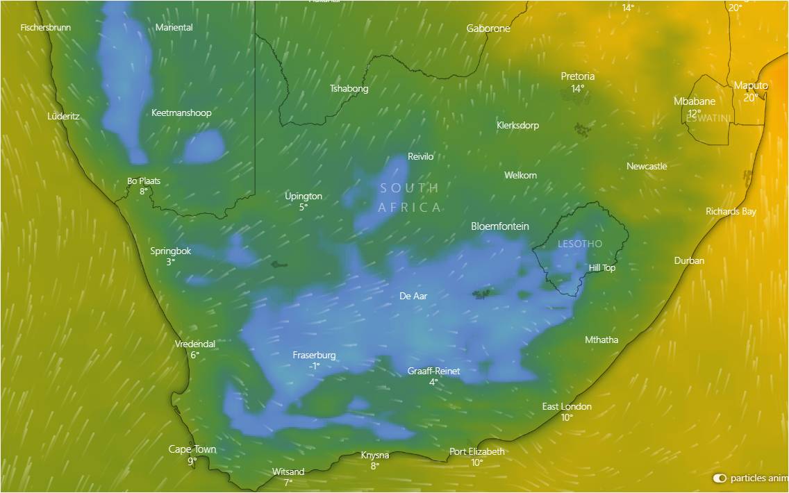 Snow Possible for all Provinces in Southern Africa Later This Week