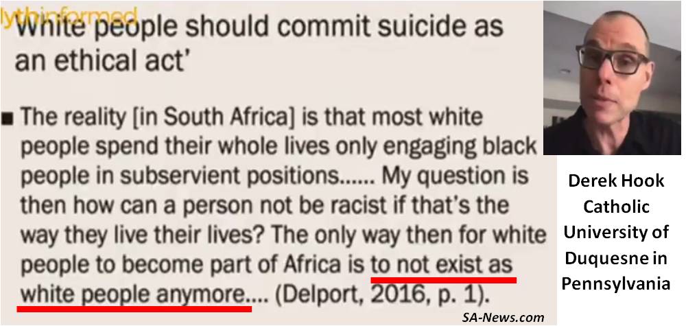 VIDEO: "Stop Hiring Blacks or Commit Su1c!de!" Catholic Prof. in USA Teaches Students it's an Ethical Act When Whites Commit Su1c!de in SA!
