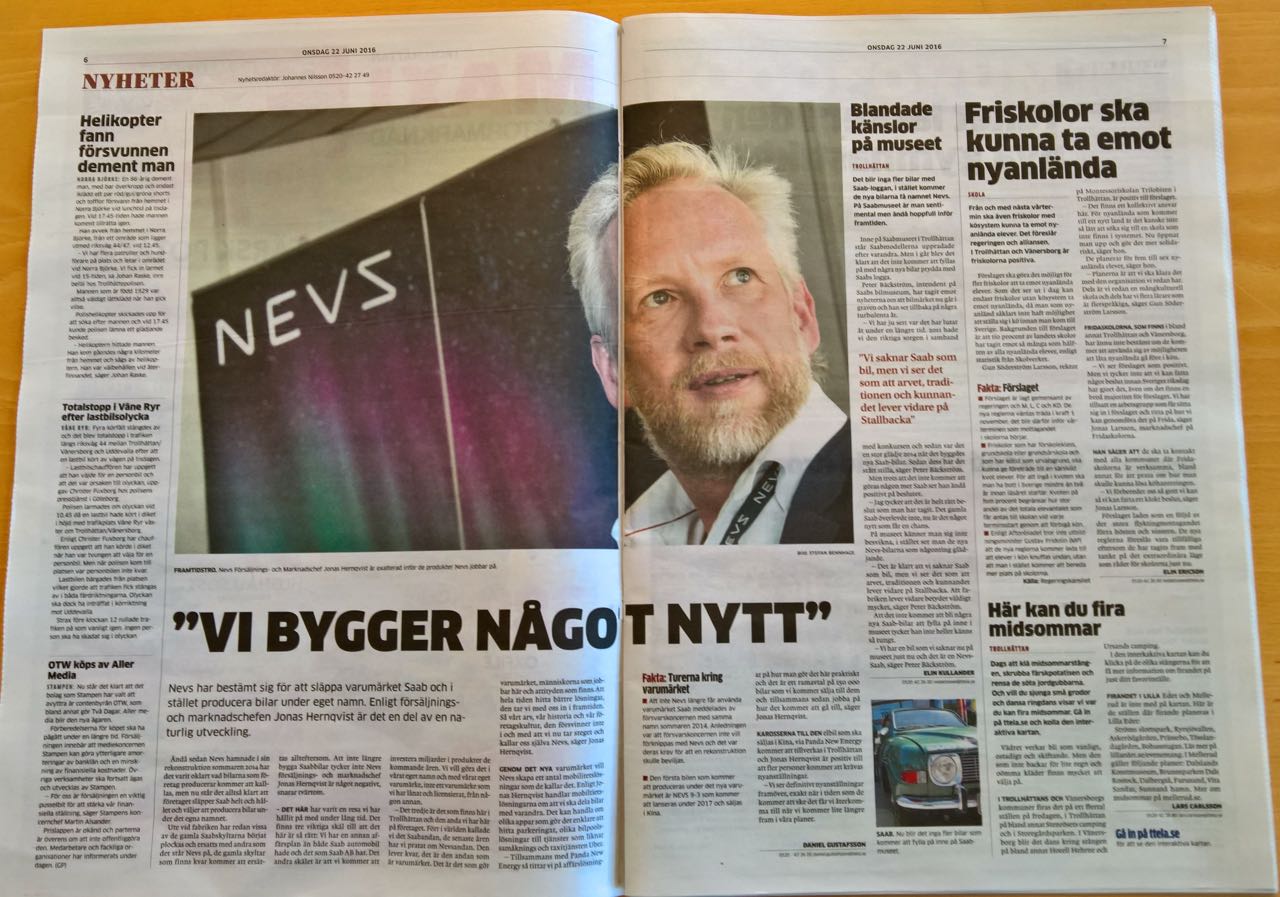 NEVS in der TTELA